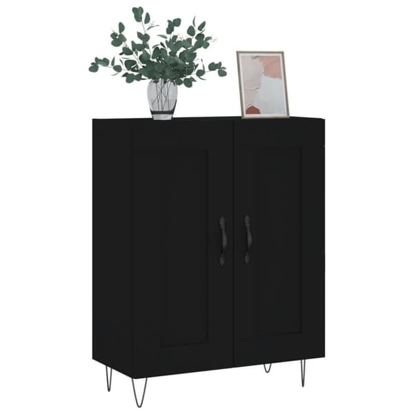 vidaXL skænk 69,5x34x90 cm konstrueret træ sort
