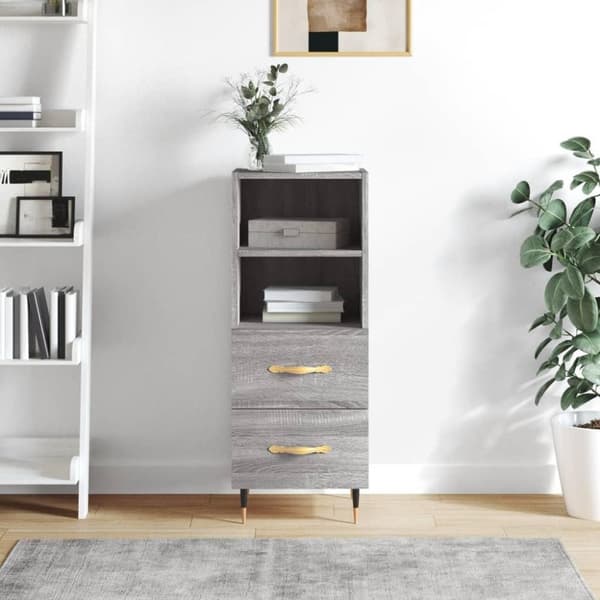 vidaXL Skjenk grå sonoma 34,5x34x90 cm konstruert tre