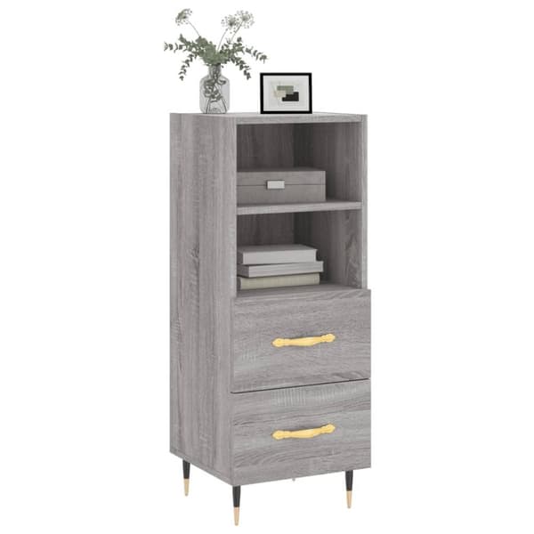 vidaXL Skjenk grå sonoma 34,5x34x90 cm konstruert tre