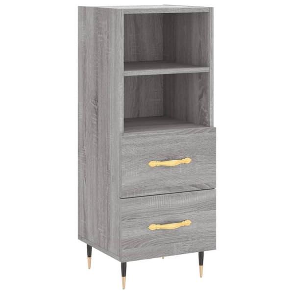 vidaXL Skjenk grå sonoma 34,5x34x90 cm konstruert tre