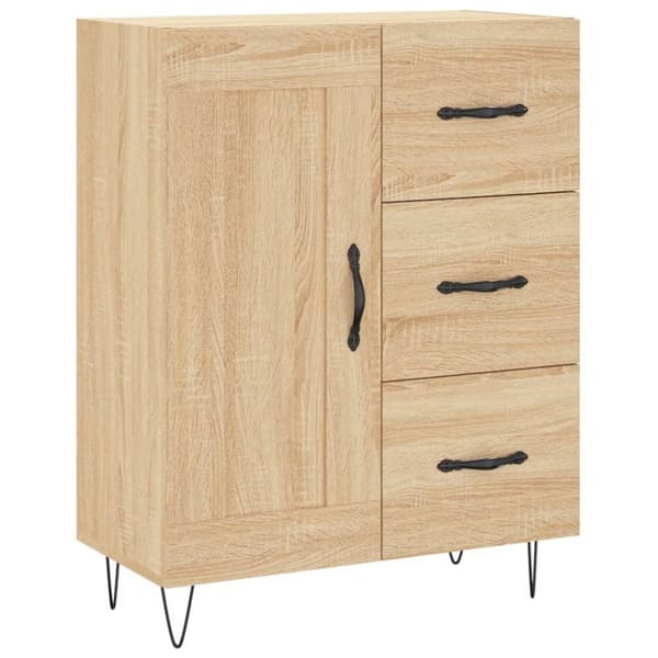 vidaXL Skjenk sonoma eik 69,5x34x90 cm konstruert tre