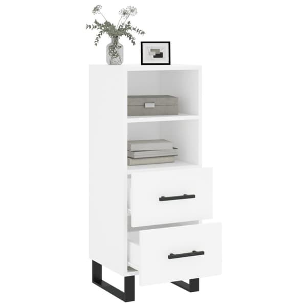 vidaXL Skänk vit 34,5x34x90 cm konstruerat trä