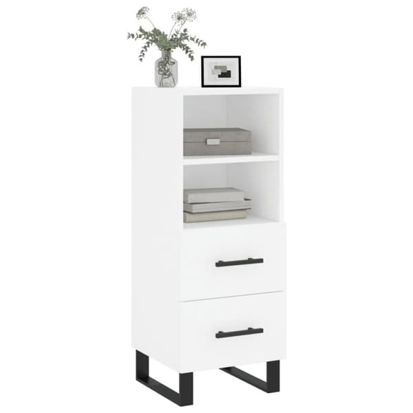 vidaXL Skänk vit 34,5x34x90 cm konstruerat trä
