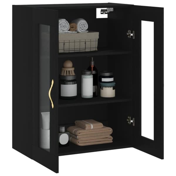 vidaXL Veggskap svart 69,5x34x90 cm