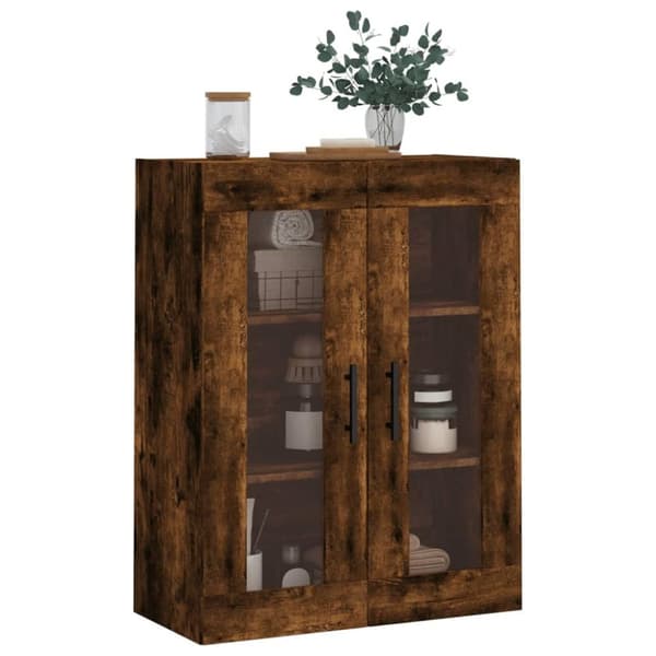 vidaXL væghængt skab 69,5x34x90 cm konstrueret træ røget sonoma-eg
