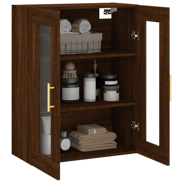 vidaXL Veggskap brun eik 69,5x34x90 cm