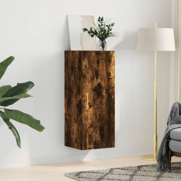 vidaXL Veggskap røkt eik 34,5x34x90 cm