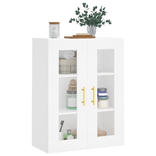 vidaXL væghængt skab 69,5x34x90 cm hvid
