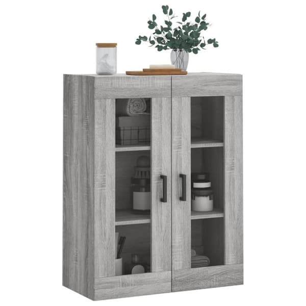 vidaXL Seinäkiinnitettävä kaappi harmaa Sonoma 69,5x34x90 cm