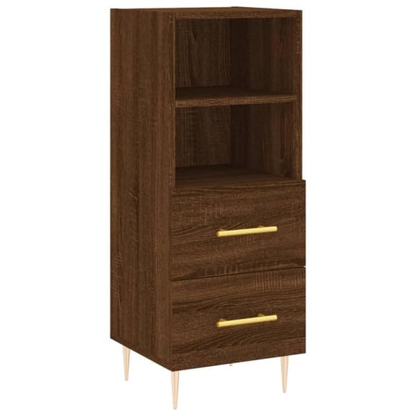 vidaXL Skjenk brun eik 34,5x34x90 cm konstruert tre