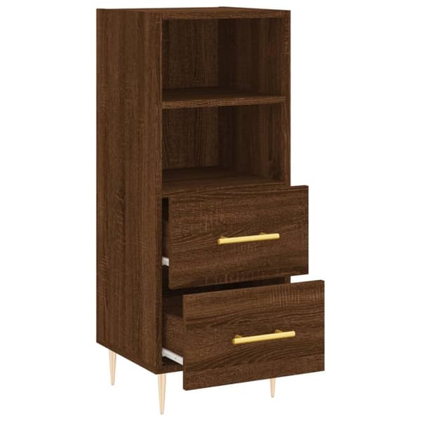 vidaXL skænk 34,5x34x90 cm konstrueret træ brun egetræsfarve