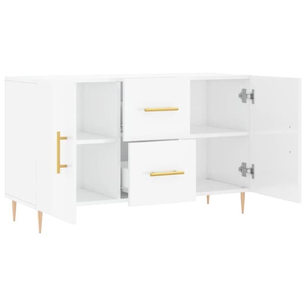 vidaXL skænk 100x36x60 cm konstrueret træ hvid højglans