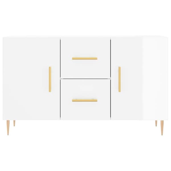 vidaXL skænk 100x36x60 cm konstrueret træ hvid højglans