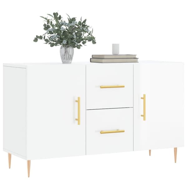 vidaXL skænk 100x36x60 cm konstrueret træ hvid højglans