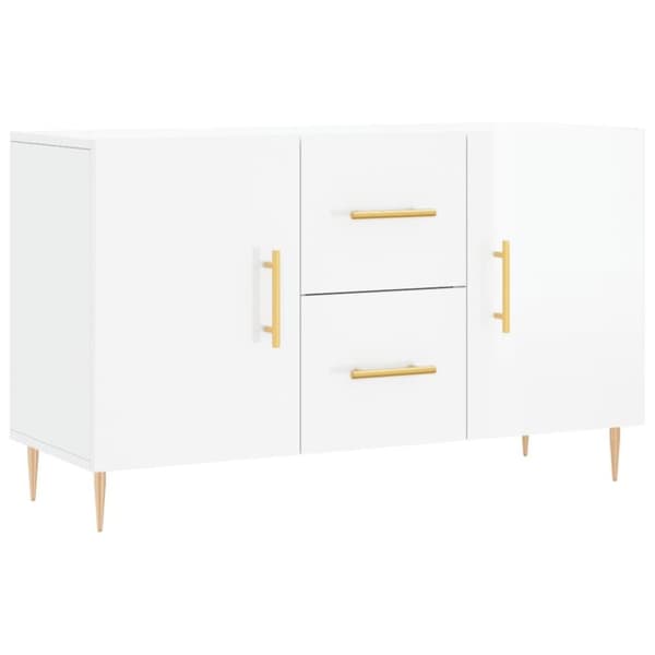 vidaXL skænk 100x36x60 cm konstrueret træ hvid højglans