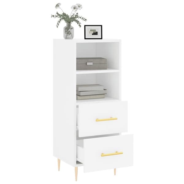 vidaXL Skänk vit 34,5x34x90 cm konstruerat trä