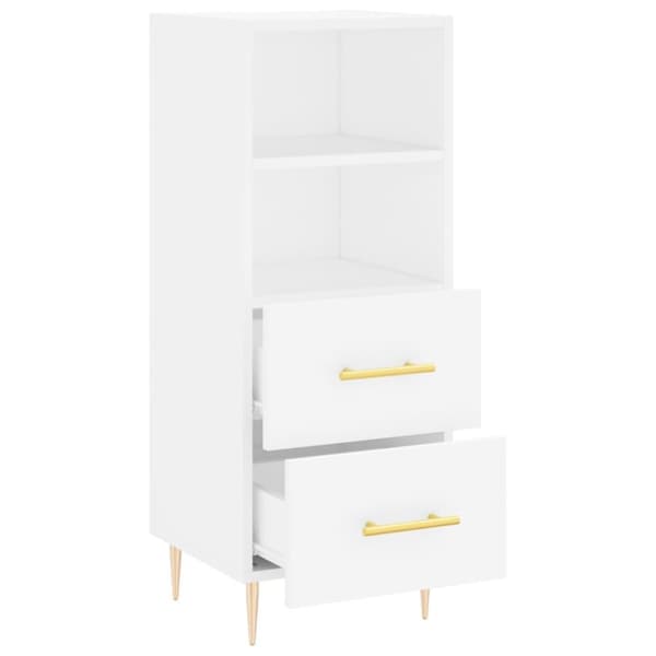 vidaXL Skänk vit 34,5x34x90 cm konstruerat trä