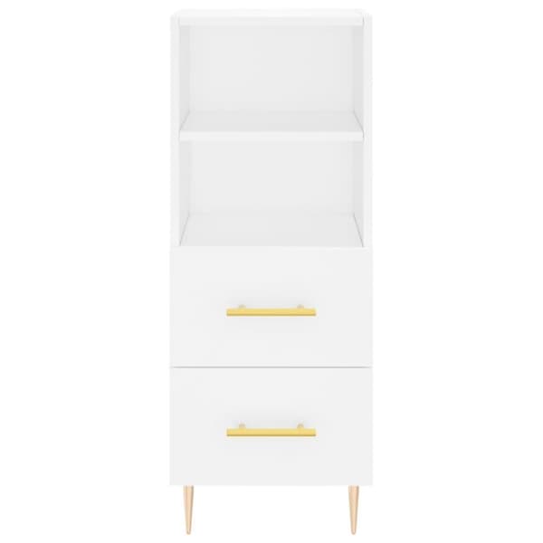 vidaXL Skänk vit 34,5x34x90 cm konstruerat trä