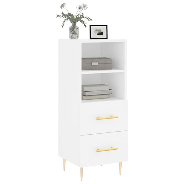 vidaXL Skänk vit 34,5x34x90 cm konstruerat trä