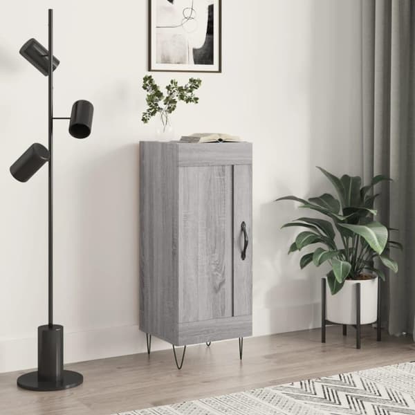 vidaXL skænk 34,5x34x90 cm konstrueret træ grå sonoma-eg