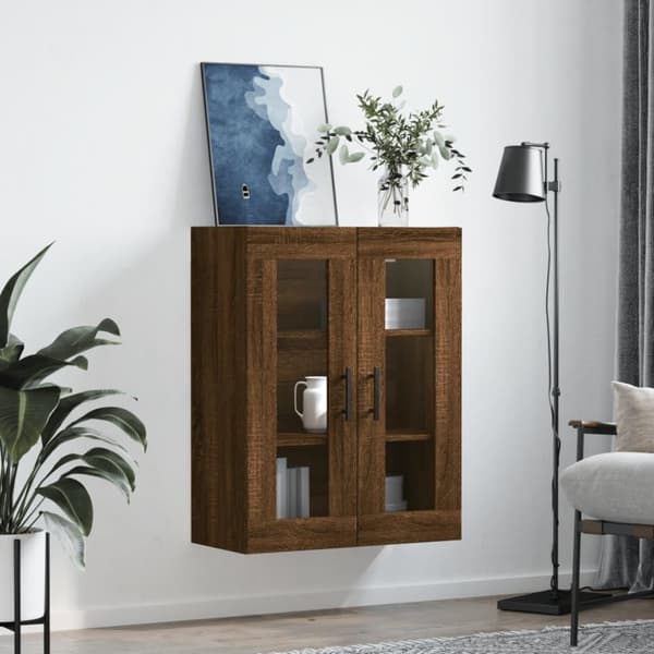 vidaXL Veggskap brun eik 69,5x34x90 cm