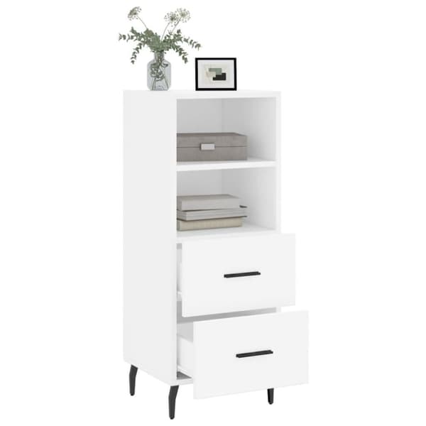 vidaXL Skjenk hvit 34,5x34x90 cm konstruert tre