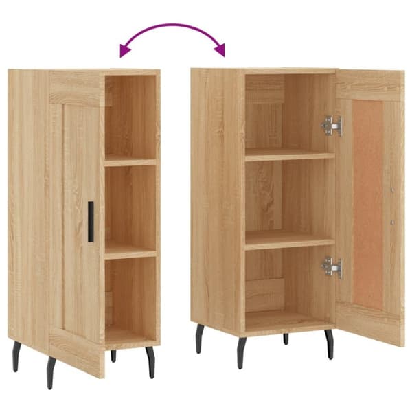 vidaXL Skjenk sonoma eik 34,5x34x90 cm konstruert tre