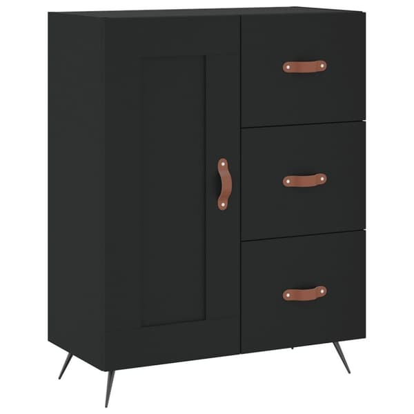 vidaXL skænk 69,5x34x90 cm konstrueret træ sort