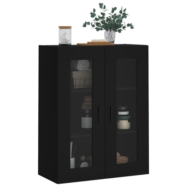 vidaXL Seinäkiinnitettävä kaappi musta 69,5x34x90 cm