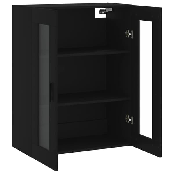 vidaXL Seinäkiinnitettävä kaappi musta 69,5x34x90 cm