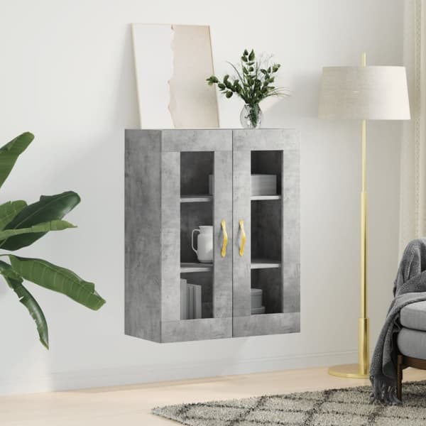 vidaXL Veggskap betonggrå 69,5x34x90 cm