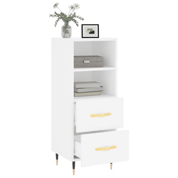 vidaXL skænk 34,5x34x90 cm konstrueret træ hvid
