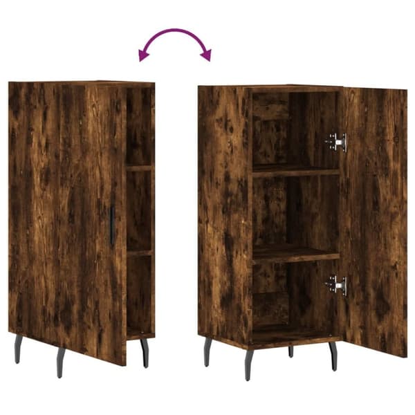 vidaXL Skjenk røkt eik 34,5x34x90 cm konstruert tre