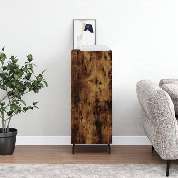 vidaXL Skjenk røkt eik 34,5x34x90 cm konstruert tre
