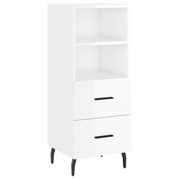 vidaXL Skåp vit högglans 34,5x34x90 cm konstruerat trä