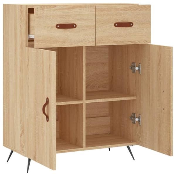 vidaXL skænk 69,5x34x90 cm konstrueret træ sonoma-eg