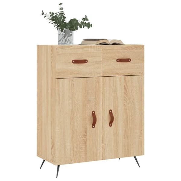 vidaXL skænk 69,5x34x90 cm konstrueret træ sonoma-eg