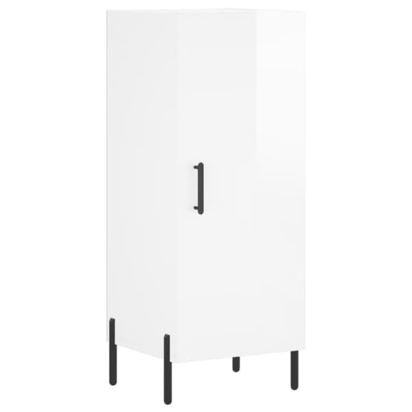 vidaXL skænk 34,5x34x90 cm konstrueret træ hvid højglans