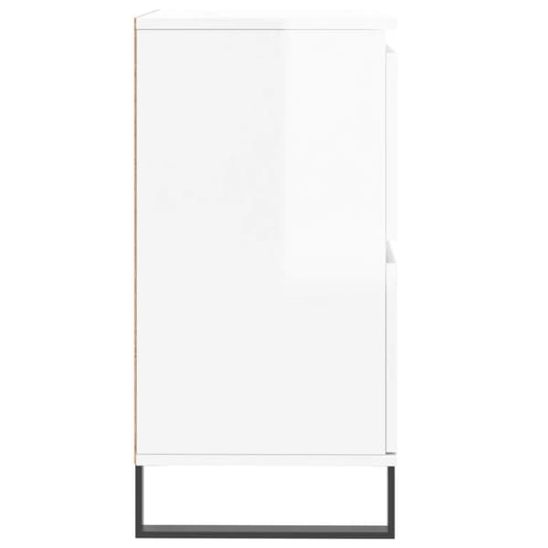 vidaXL Byrå vit högglans 60x35x70 cm konstruerat trä