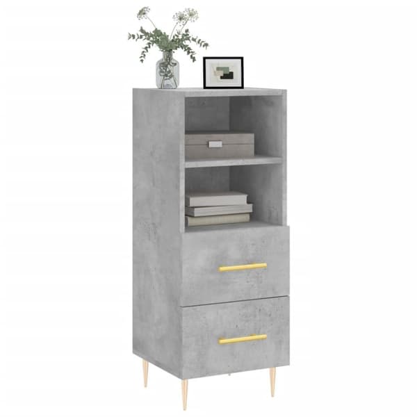 vidaXL Skjenk betonggrå 34,5x34x90 cm konstruert tre