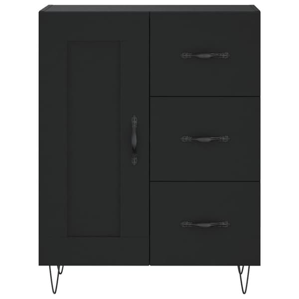vidaXL Skjenk svart 69,5x34x90 cm konstruert tre