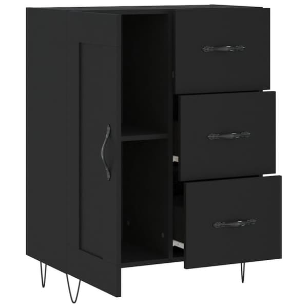 vidaXL Skjenk svart 69,5x34x90 cm konstruert tre