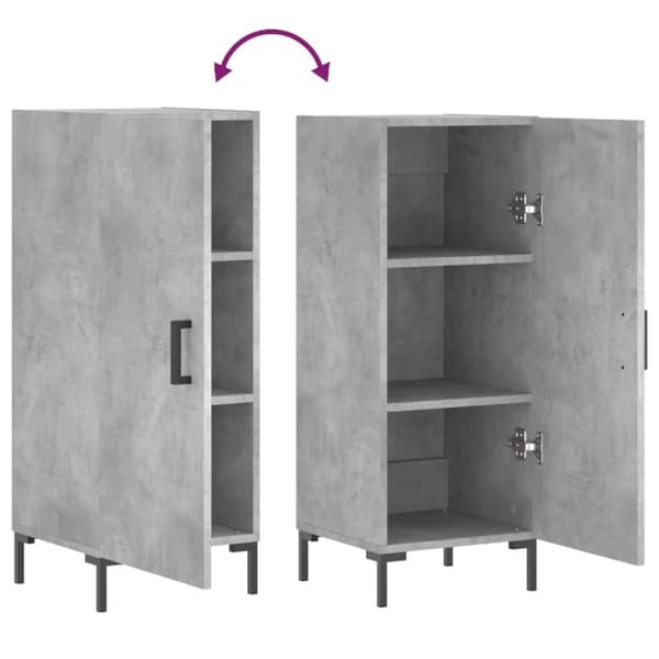 vidaXL skænk 34,5x34x90 cm konstrueret træ betongrå