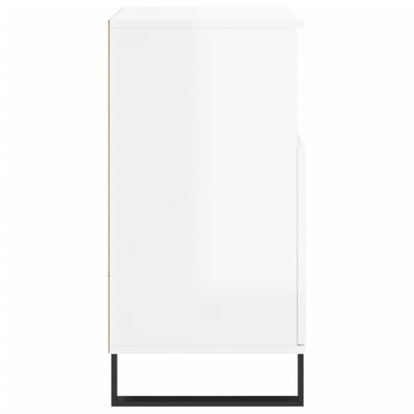 vidaXL Skjenk høyglans hvit 60x35x70 cm konstruert tre