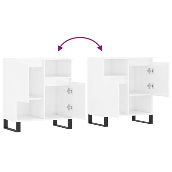 vidaXL Skjenk høyglans hvit 60x35x70 cm konstruert tre