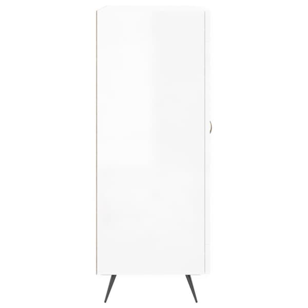 vidaXL skænk 69,5x34x90 cm konstrueret træ hvid højglans