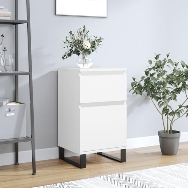 vidaXL skænk 40x35x70 cm konstrueret træ hvid