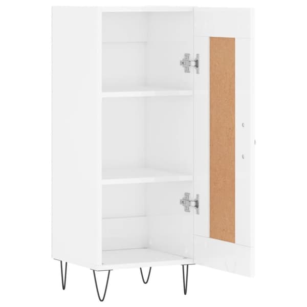 vidaXL skænk 34,5x34x90 cm konstrueret træ hvid højglans