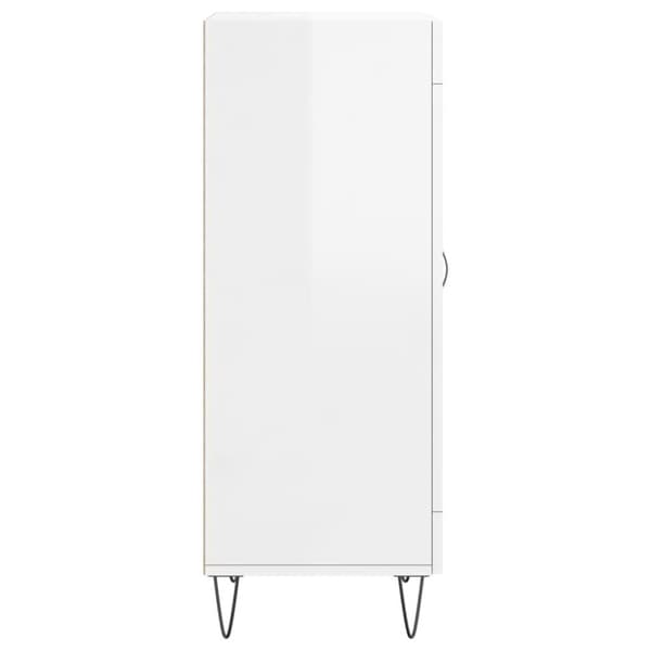 vidaXL skænk 34,5x34x90 cm konstrueret træ hvid højglans