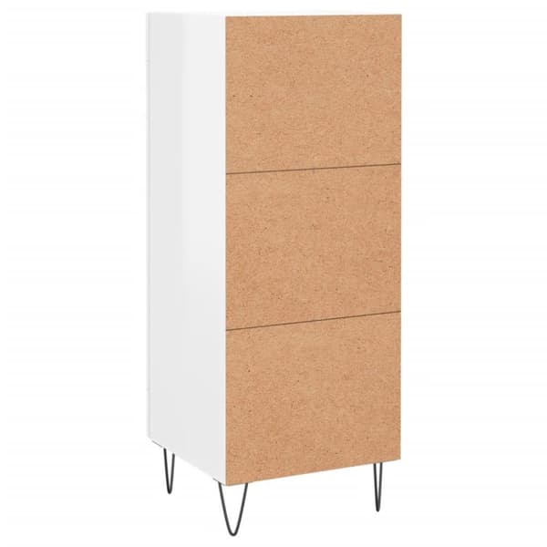 vidaXL skænk 34,5x34x90 cm konstrueret træ hvid højglans